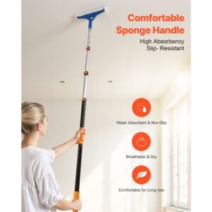 telescopic extension pole, 3.8 12 ft multi purpose extendable pole, sturdy aluminum alloy paint pole extension with flip lock design, high reach roller stick for painting, dusting and cleaning
