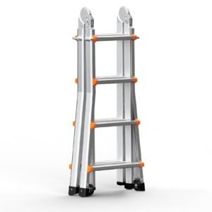 telescoping ladder a frame, 13 ft compact aluminum extension ladder, multi function portable collapsible rv ladder, telescopic ladder for homework stairs indoor outdoor roof, 330lb load
