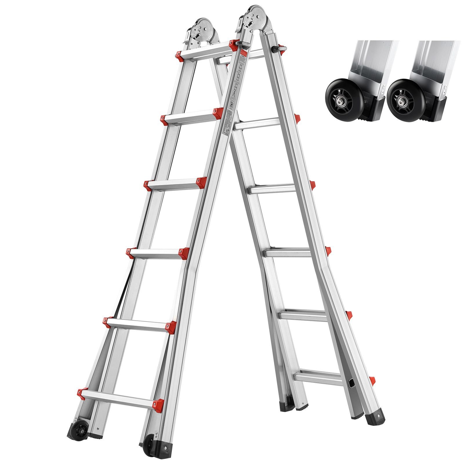 telescoping ladder a frame, 20.5 ft compact aluminum extension ladder, multi function portable collapsible rv ladder, telescopic ladder for homework stairs indoor outdoor roof, 330lb load