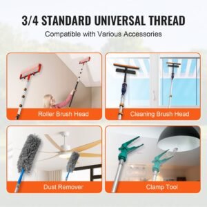 telescoping pole, 6 to 24 ft pole, extension multi purpose pole, sturdy aluminum alloy paint extendable pole with flip lock design, telescopic pole for painting, dusting and cleaning