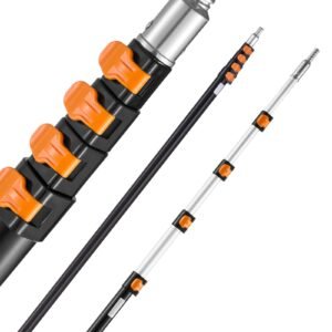 telescoping pole, 7 to 30 ft pole, extension multi purpose pole, sturdy aluminum alloy paint extendable pole with flip lock design, telescopic pole for painting, dusting and cleaning