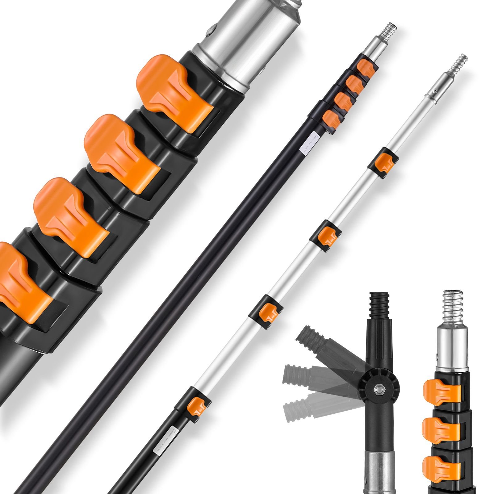telescoping pole, 7 to 30 ft pole, extension multi purpose pole, sturdy aluminum alloy paint extendable pole with flip lock design, telescopic pole for painting, dusting and cleaning