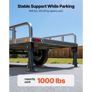 telescoping stabilizer jack, 2pcs telescoping folding trailer jack, trailer swing down stabilizer jack for rv trailer, supports 1000lbs capacity each, adjustable from 11.7 inch to 18.2 inch