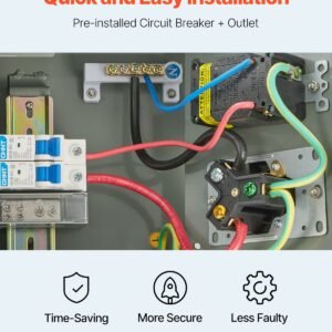 temporary power outlet panel, 20 30 amp, rv ev electrical outlet panel with nema 30 amp gfci 20 amp receptacle installed, pre wired ip54 weatherproof box, for rv camper car travel motorhome