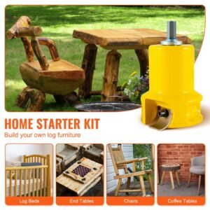 tenon cutter, 1"/25.4mm & 1.5"/38mm & 2"/50.8mm, premium aluminum & steel log furniture cutter, with dual curved blades & button screws home master kit, commercial starter's tool for home diy