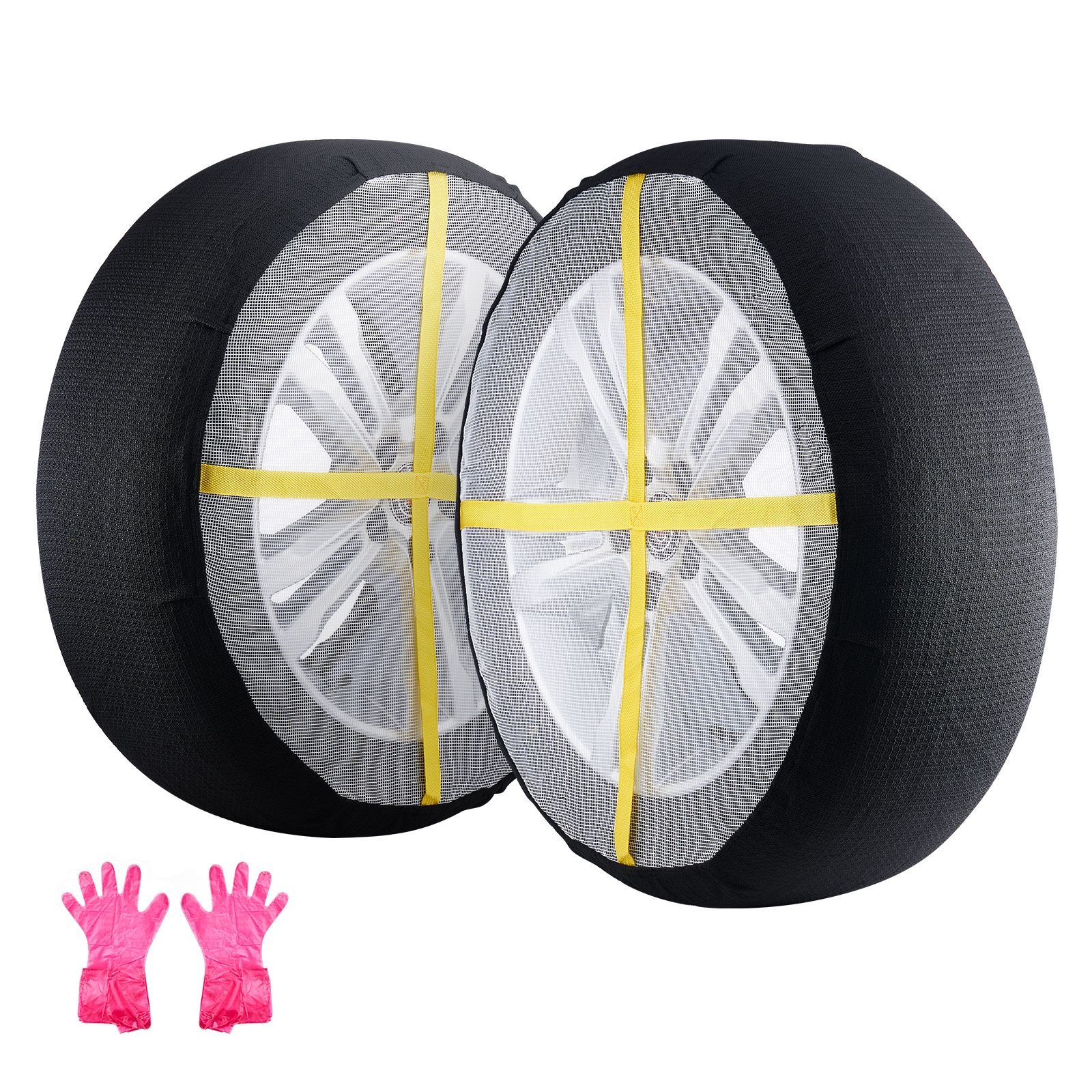 thickened snow socks for tires, polyester fiber tire socks with elastic straps, snow traction tire cover for car, suv, pickup and truck (pack of 2) extra large