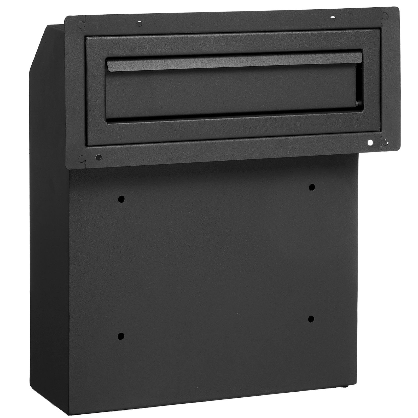 through the door key drop box, heavy duty steel through the door mailbox with 12" combination lock, mail drop box, black