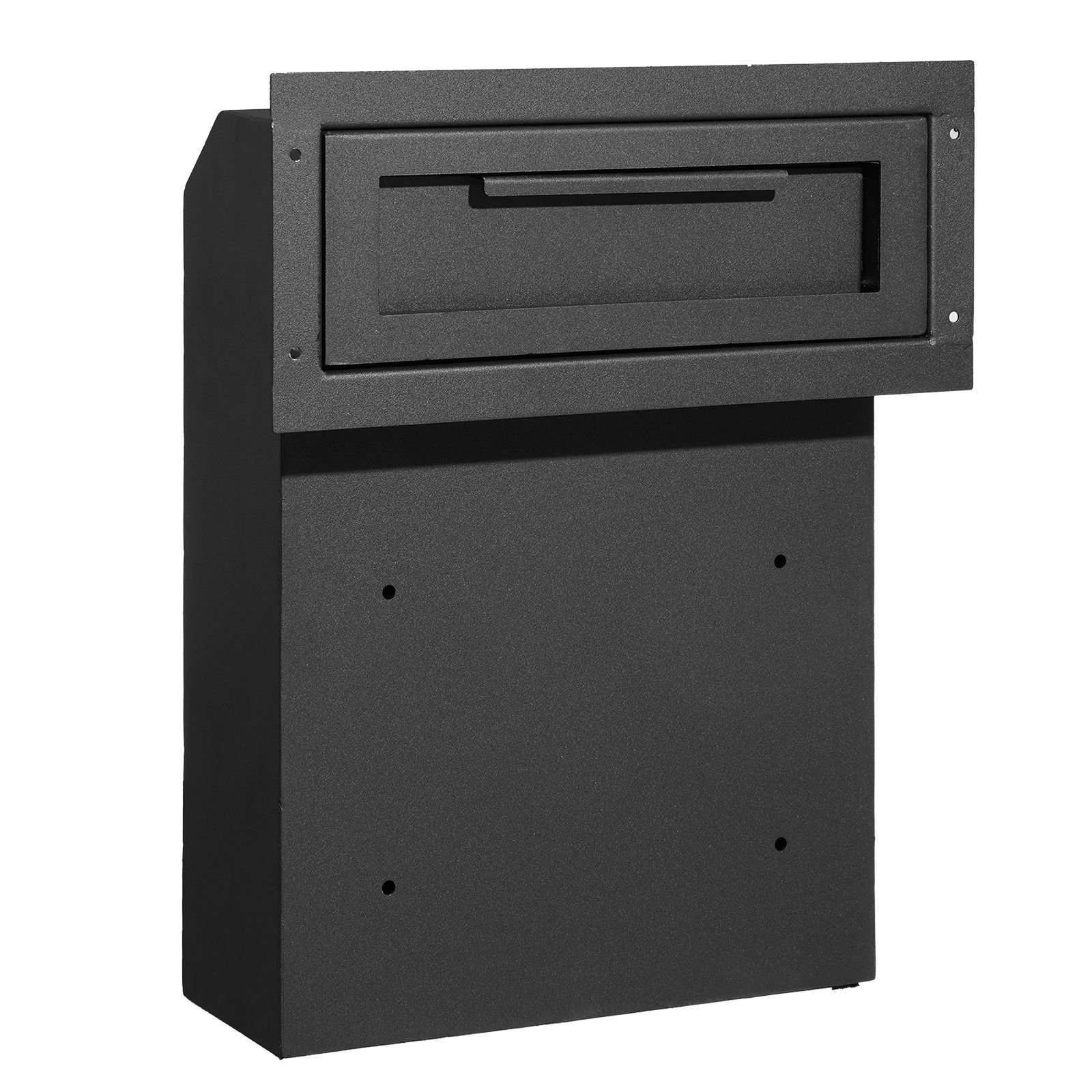 through the wall drop box, heavy duty steel through the wall mailbox with 2.8 7.9" 13" combination lock, 13x7x17" mail drop box, black