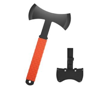 Throwing Axes and Tomahawks, 3 Pack 11.9 inch Double Bit Axe Throwing Hatchet Set, Stainless Steel Head with Non-Slip TPR Rubber Handle, with Black Nylon Sheath, for Recreation and Competition