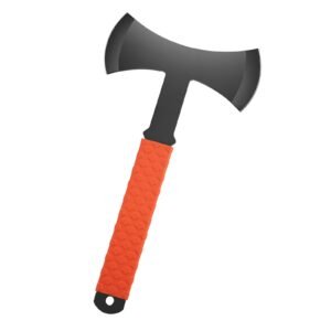 throwing axes and tomahawks, 3 pack 11.9 inch double bit axe throwing hatchet set, stainless steel head with non slip tpr rubber handle, with black nylon sheath, for recreation and competition