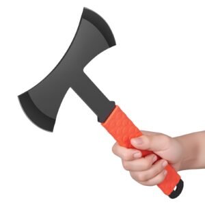 throwing axes and tomahawks, 3 pack 11.9 inch double bit axe throwing hatchet set, stainless steel head with non slip tpr rubber handle, with black nylon sheath, for recreation and competition
