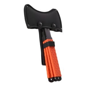 throwing axes and tomahawks, 3 pack 11.9 inch double bit axe throwing hatchet set, stainless steel head with non slip tpr rubber handle, with black nylon sheath, for recreation and competition