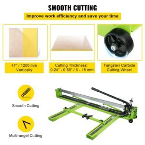 tile cutter 47 inch, manual tile cutter all steel frame,tile cutting machine with laser guide and bonus spare cutter,tile cutter hand tool for precision cutting porcelain ceramic floor tiles