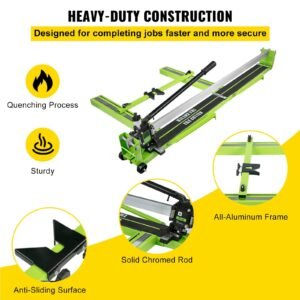 tile cutter 47 inch, manual tile cutter all steel frame,tile cutting machine with laser guide and bonus spare cutter,tile cutter hand tool for precision cutting porcelain ceramic floor tiles
