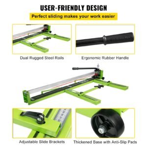 tile cutter 47 inch, manual tile cutter all steel frame,tile cutting machine with laser guide and bonus spare cutter,tile cutter hand tool for precision cutting porcelain ceramic floor tiles