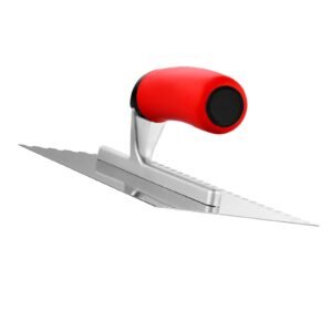 tile tools, stainless steel squared notch tile and flooring trowel, 10.9 x 4.4 in pro grade drywall tool, ergonomic rubber grip comfort handle, for apply, spread, flatten, smooth, polish