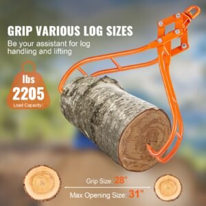 timber claw hook, 28 inch 4 claw log grapple for logging tongs, swivel steel log lifting tongs, eagle claws design with 2205 lbs/1000 kg loading capacity for tractors, atvs, trucks, forklifts