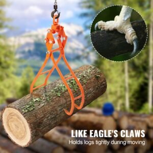 timber claw hook, 28 inch 4 claw log grapple for logging tongs, swivel steel log lifting tongs, eagle claws design with 2205 lbs/1000 kg loading capacity for tractors, atvs, trucks, forklifts