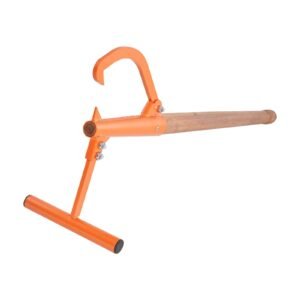 timberjack, 46.5 in, heavy duty log lifter with wooden handle, log roller with adjustable cant hook, logging tools log jack for logs ups to 15" dia, timber jack for rolling cutting lifting logs