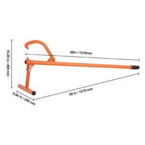 timberjack, 48 in, heavy duty log lifter with metal handle, log roller with adjustable cant hook, logging tools log jack for logs ups to 15" dia, timber jack for rolling cutting lifting logs