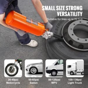 tire bead setter, 8l capacity, 120 psi air bead blaster, handheld & portable inflation device, 85 116 psi for trucks, tractors, atvs & cars