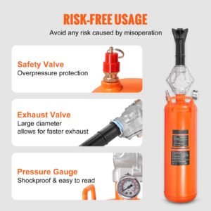 tire bead setter, 8l capacity, 120 psi air bead blaster, handheld & portable inflation device, 85 116 psi for trucks, tractors, atvs & cars