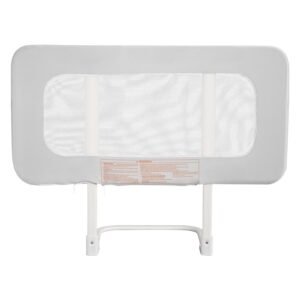 toddler bed rail, kids beds guard rail with reinforced iron pipe and oxford cloth, adjustable height bed side railing, portable guard bumper barrier for crib, bunk, 31.5 x 26.38 in, 1 piece