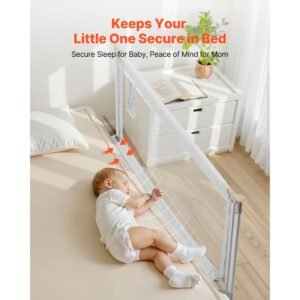 toddler bed rail, kids beds guard rail with reinforced iron pipe and oxford cloth, adjustable height bed side railing, portable guard bumper barrier for crib, bunk, 59.06 x 35.04 in, 1 piece