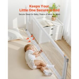 toddler bed rail, kids beds guard rail with reinforced iron pipe and oxford cloth, adjustable height bed side railing, portable guard bumper barrier for crib, bunk, 78.74 x 35.04 in, 1 piece