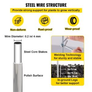 tomato cages, 11.8" x 11.8" x 46.1", 10 packs square plant support cages, silver pvc coated steel tomato towers for climbing vegetables, plants, flowers, fruits