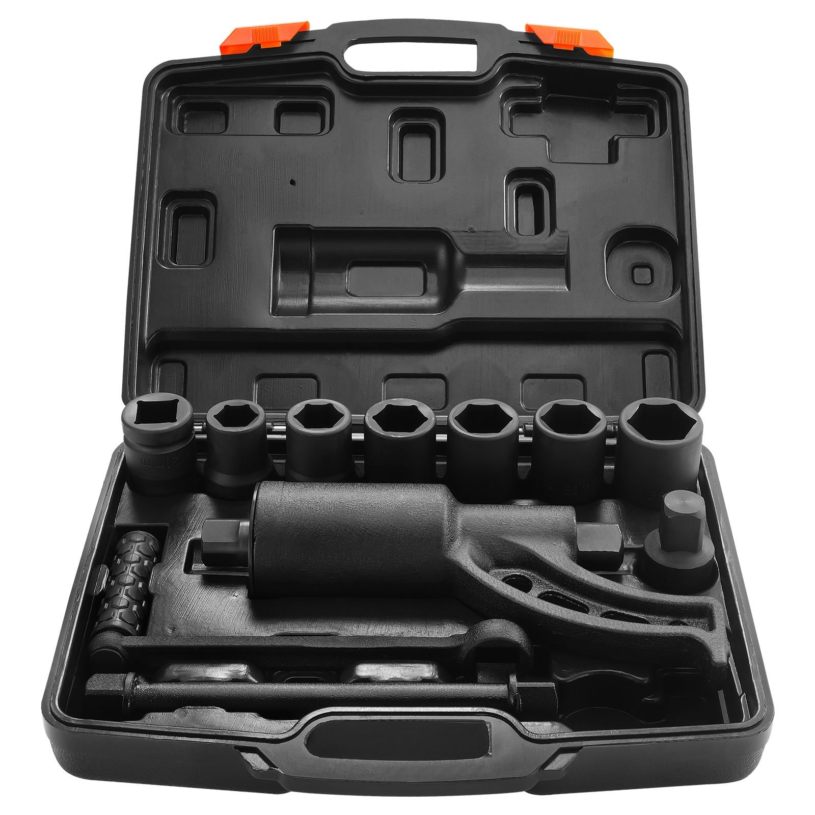 torque multiplier, 1 inch drive lug nut wrench/multiplier heavy duty torque multiplier wrench set, 1:58 4800n.m lug nut remover, includes 8 sockets (24 38mm) and storage case