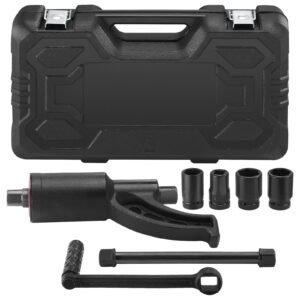 torque multiplier, heavy duty torque multiplier wrench set, 1 inch drive lug nut wrench torque multiplier, 1:58 4800n.m lug nut remover, with 4 sockets and storage case for truck trailer rv