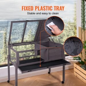tortoise habitat, wooden tortoise house indoor & outdoor, rolling tortoise enclosure with light stand, reptile enclosure small animal cage with stand legs, wheels, for gecko, lizard, snake