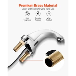 touchless bathroom sink faucet, automatic motion sensor restroom toilet faucet cold water with hole cover plate, battery operated for 9/16 in pipe commercial lavatory,chrome plated silver