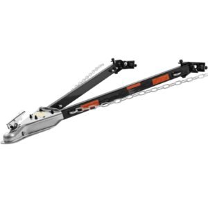 tow bar, 5500 lbs towing capacity with chains, powder coating alloy steel bumper mounted universal towing bar, coupler fits 2 inch ball hitch, 39.4 inch opening width, for rv car trailer truck