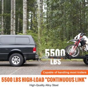 tow bar, 5500 lbs towing capacity with chains, powder coating alloy steel bumper mounted universal towing bar, coupler fits 2 inch ball hitch, 39.4 inch opening width, for rv car trailer truck