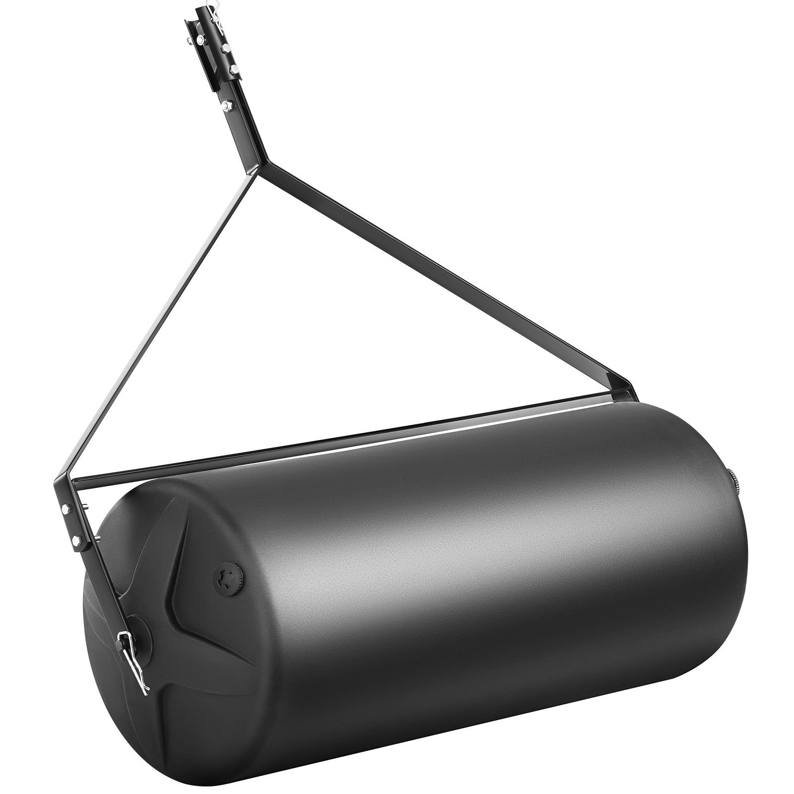 tow behind lawn roller, 400lbs sand/water filled yard roller, lldpe drum and steel frame sod roller with easy turn plug, tow behind a tractor or atv for lawn, garden, farm, park, black