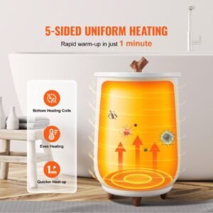 Towel Warmers for Bathroom, Towel Warmer Bucket Auto Shut Off for Spa Fits up to 3 Oversized Bath Towels, Blankets, Clothes, Bathrobes, PJ's and More