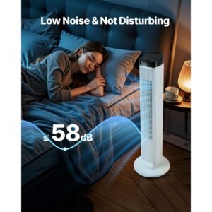 tower fan, 22 ft/s velocity quiet floor fan, 70° oscillating fans for indoors with 3 speeds, 4 modes, 12h timer, portable standing bladeless fan with remote control for bedroom, office, home