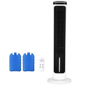 tower fan, 23.3ft/s velocity quiet floor fan, 70° oscillating fans for indoors with 9 speeds, 4 modes, 24h timer, portable standing bladeless fan with remote control for bedroom, office, home