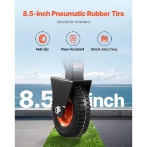 trailer dolly, 300lbs tongue weight capacity, 16.5 inch and 22 inch height adjustable trailer dolly, with 1 7/8 inch and 2 inch balls, 8.5 inch pneumatic rubber tire, for moving rv trailer