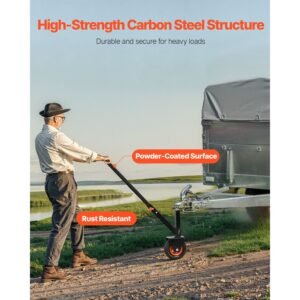 trailer dolly, 300lbs tongue weight capacity, 16.5 inch and 22 inch height adjustable trailer dolly, with 1 7/8 inch and 2 inch balls, 8.5 inch pneumatic rubber tire, for moving rv trailer