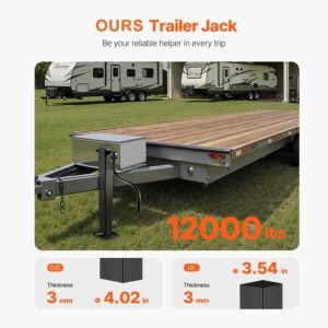 trailer jack, 12000 lbs dynamic load capacity, weld on pipe mount swivel trailer jack with ergonomic handle, 12.6 inch vertical travel, suitable for rv, horse, utility, camping, yacht trailers
