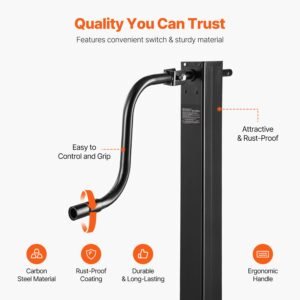 trailer jack, 12000 lbs dynamic load capacity, weld on pipe mount swivel trailer jack with ergonomic handle, 12.6 inch vertical travel, suitable for rv, horse, utility, camping, yacht trailers