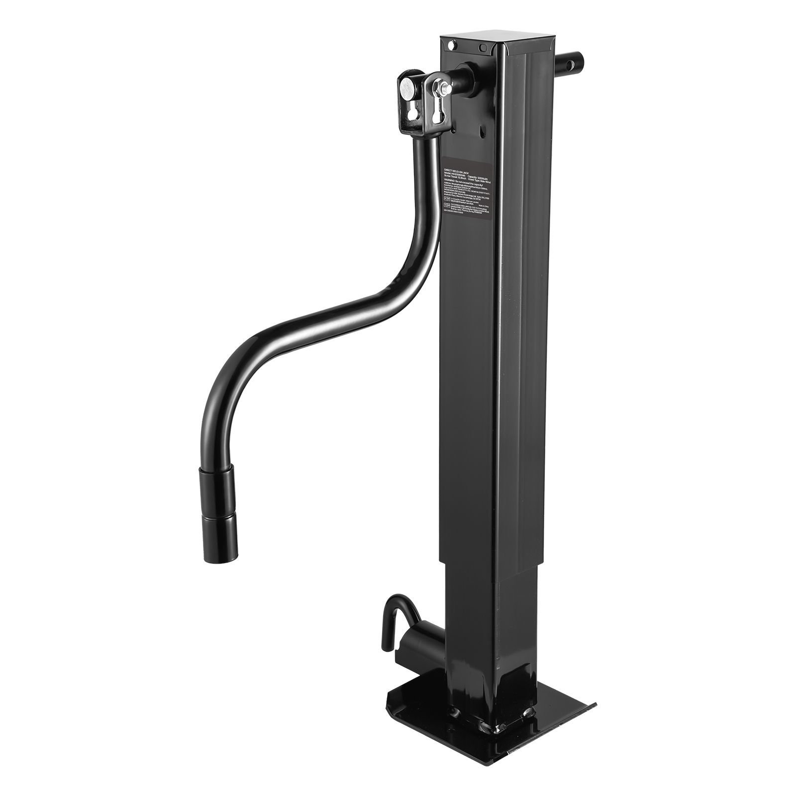 trailer jack, 12000 lbs dynamic load capacity, weld on pipe mount swivel trailer jack with ergonomic handle, 12.6 inch vertical travel, suitable for rv, horse, utility, camping, yacht trailers