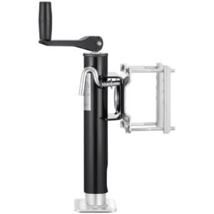 trailer jack, 2000 lbs dynamic load capacity, heavy duty swivel bolt on trailer jack, 10" lift trailer jack stand with handle for rv trailer, horse trailer, utility trailer, and yacht trailer