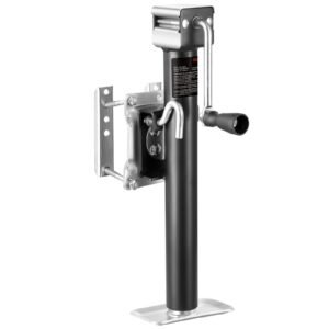 trailer jack, 2500 lbs dynamic load capacity, heavy duty swivel bolt on trailer jack with ergonomic handle, 15 inch vertical travel, suitable for rv, horse, utility, camping and yacht trailers
