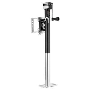 trailer jack, 2500 lbs dynamic load capacity, heavy duty swivel bolt on trailer jack with ergonomic handle, 15 inch vertical travel, suitable for rv, horse, utility, camping and yacht trailers