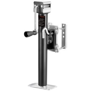 Trailer Jack, 2500 lbs Dynamic Load Capacity, Heavy Duty Swivel Bolt-on Trailer Jack with Ergonomic Handle, 15-inch Vertical Travel, Suitable for RV, Horse, Utility, Camping and Yacht Trailers
