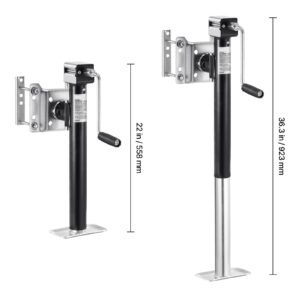 trailer jack, 5000 lbs dynamic load capacity, heavy duty swivel bolt on trailer jack, 14.3" lift trailer jack stand with handle for rv trailer, horse trailer, utility trailer, and yacht trailer